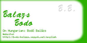 balazs bodo business card